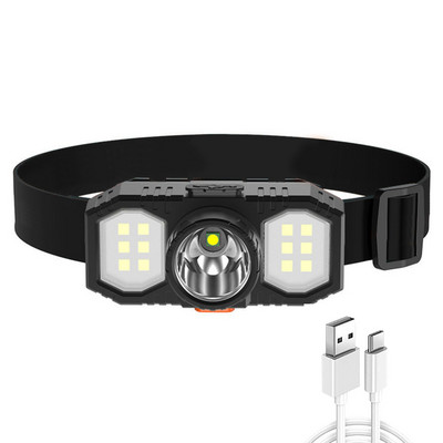 XPE COB LED priekinis žibintas USB įkraunamas priekinis žibintas nešiojamasis priekinio žibinto žibintuvėlis vandeniui atsparus naktinės žvejybos žygiai lauko apšvietimas