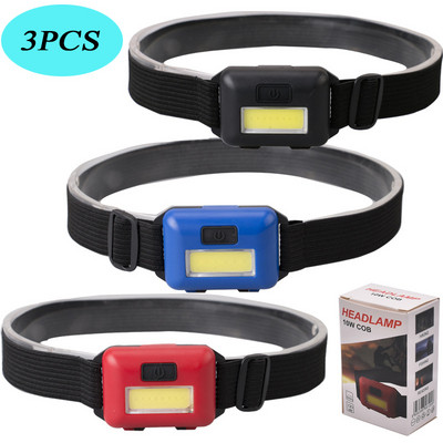 C2 3Pcs Mini Cap Light Προβολείς ψαρέματος για κάμπινγκ Φορητοί προβολείς Cob Torch Αδιάβροχα μπροστινά φώτα Led Χριστουγεννιάτικα δώρα