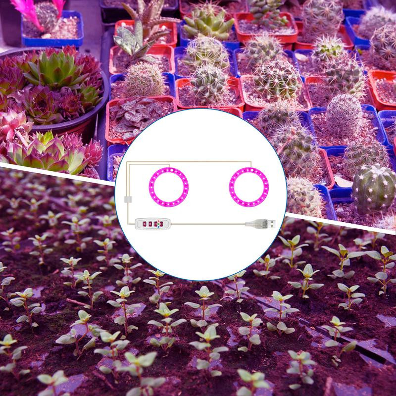Lampă de creștere cu LED pentru plante Lampă de creștere a plantelor, pentru interior, rotundă, pentru plante, pentru suculente, cactus, mini bonsai și multe altele