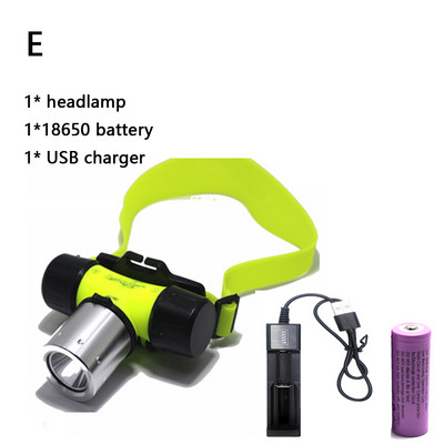 18650 faruri de scufundare cu LED impermeabile pentru cap de scufundare XML T6 faruri pentru scufundări faruri pentru cap de înot Camping faruri în aer liber