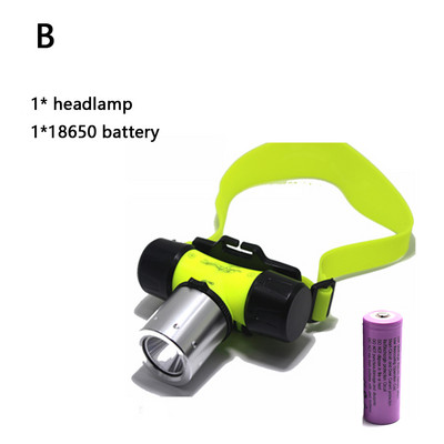 18650 faruri de scufundare cu LED impermeabile pentru cap de scufundare XML T6 faruri pentru scufundări faruri pentru cap de înot Camping faruri în aer liber