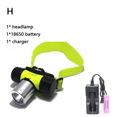 18650 faruri de scufundare cu LED impermeabile pentru cap de scufundare XML T6 faruri pentru scufundări faruri pentru cap de înot Camping faruri în aer liber