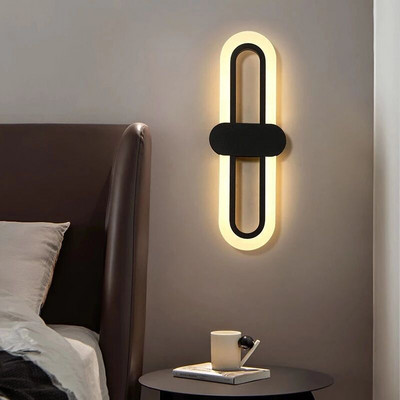Led fali lámpa fekete arany egyszerű lámpa Modern négyzet alakú fali lámpa étkezőhöz Nappali Éjjeli Hálószoba Lámpa Folyosó Világítás