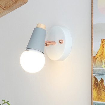 Скандинавска креативна LED стъклена стенна лампа Стълбище Коридор Спалня Нощно шкафче Всекидневна Хотел Прозрачен бар Дървено осветление