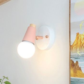 Скандинавска креативна LED стъклена стенна лампа Стълбище Коридор Спалня Нощно шкафче Всекидневна Хотел Прозрачен бар Дървено осветление