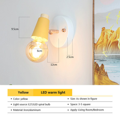 Skandináv kreatív LED üveg fali lámpa lépcsőház folyosó hálószoba éjjeli nappali nappali szálloda világos bár fa világítás