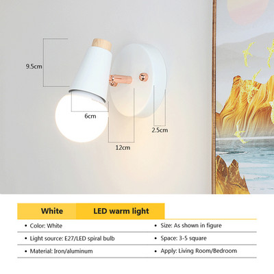 Skandináv kreatív LED üveg fali lámpa lépcsőház folyosó hálószoba éjjeli nappali nappali szálloda világos bár fa világítás