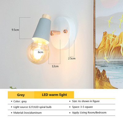 Skandináv kreatív LED üveg fali lámpa lépcsőház folyosó hálószoba éjjeli nappali nappali szálloda világos bár fa világítás