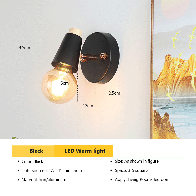 Skandináv kreatív LED üveg fali lámpa lépcsőház folyosó hálószoba éjjeli nappali nappali szálloda világos bár fa világítás