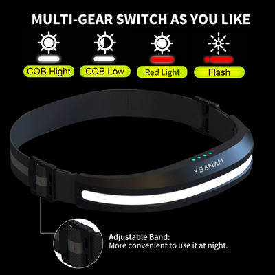 ÚJ LED-es COB fejlámpa állítható fénymódokkal Fényszórók USB-töltésű Vészlámpa fejlámpa horgász kempinglámpához