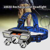 Lanternă cu LED Lanternă cu cap puternic Faruri puternice Pescuit Lanterne frontale Vânătoare Lampă reîncărcabilă Lampă frontală pentru tabără 18650