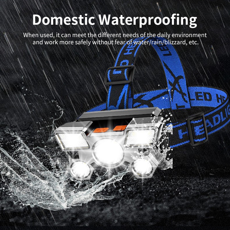 Lanternă cu LED Lanternă cu cap puternic Faruri puternice Pescuit Lanterne frontale Vânătoare Lampă reîncărcabilă Lampă frontală pentru tabără 18650