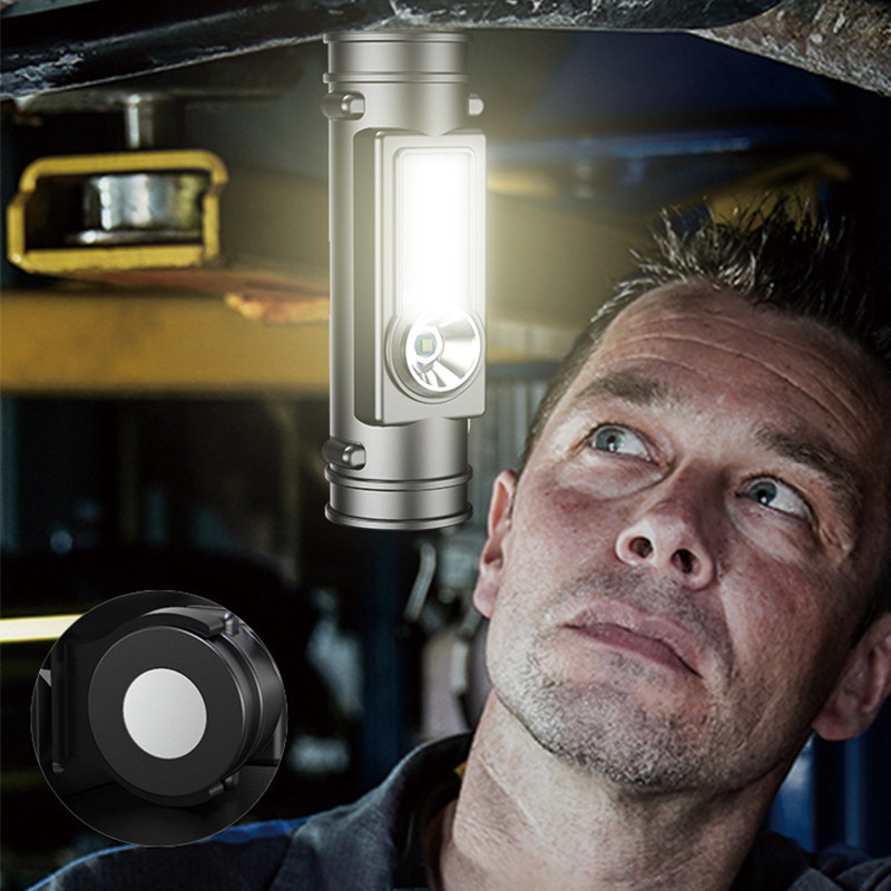 Új hordozható mini nagy teljesítményű LED-es fejlámpa XPE+COB USB újratölthető fényszóró beépített elemmel vízálló fejlámpa fejlámpa