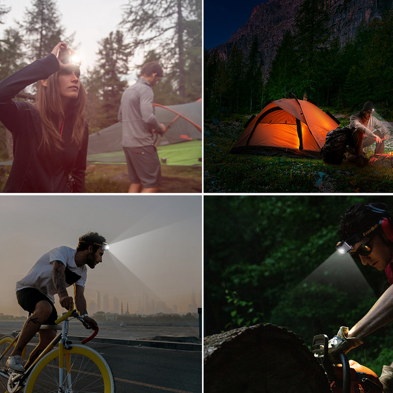 EverBrite LED-esilatern 4 valgustusrežiimi esilatern IPX4 veekindel, ideaalne jooksmiseks matkamiseks USB-laetav