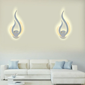 Ακρυλικό LED Φωτιστικό τοίχου Μοντέρνο Σαλόνι Σπίτι στο κομοδίνο Φλόγα Φωτιστικό Υπνοδωματίου Δημιουργικό φόντο διακόσμηση απλίκας τοίχου Φωτισμός