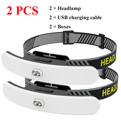 Nou far reîncărcabil prin USB Proiector mare Far multifuncțional montat pe cap Lumină puternică de pescuit pentru camping