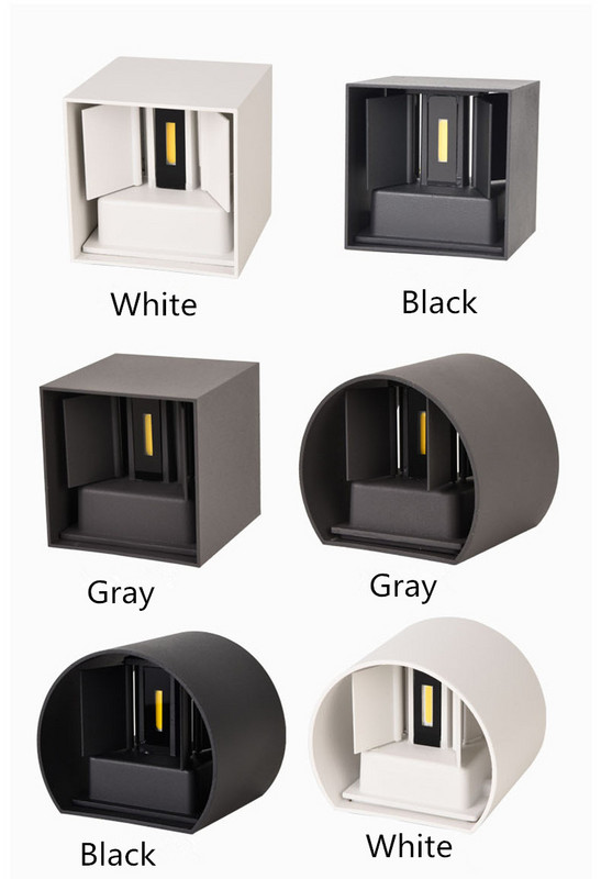 12W LED sienas lampa IP65 ūdensnecaurlaidīga iekštelpu āra alumīnija sienas gaisma, kas uzstādīta uz virsmas kubā LED dārza verandas gaisma AC 220V 110V