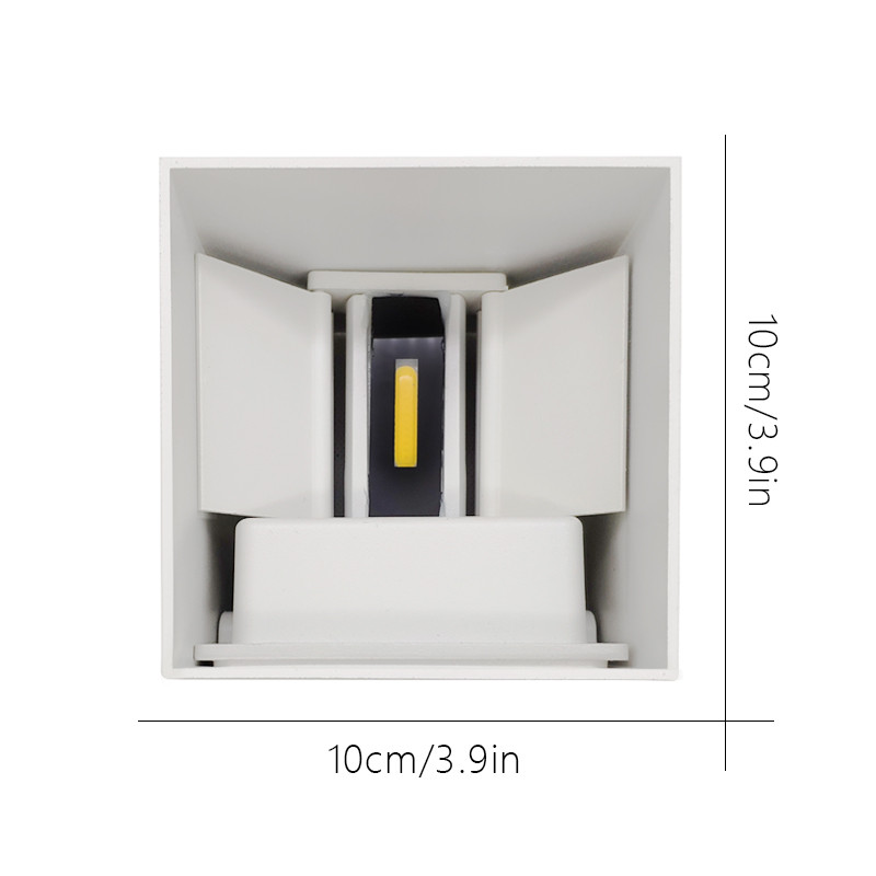 12W LED sienas lampa IP65 ūdensnecaurlaidīga iekštelpu āra alumīnija sienas gaisma, kas uzstādīta uz virsmas kubā LED dārza verandas gaisma AC 220V 110V