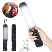 45 LED darbinė lemputė Galingas stovyklavimo žibinto prožektorius USB įkraunamas žibintuvėlis su kabliu vandeniui atspariais remonto žibintais