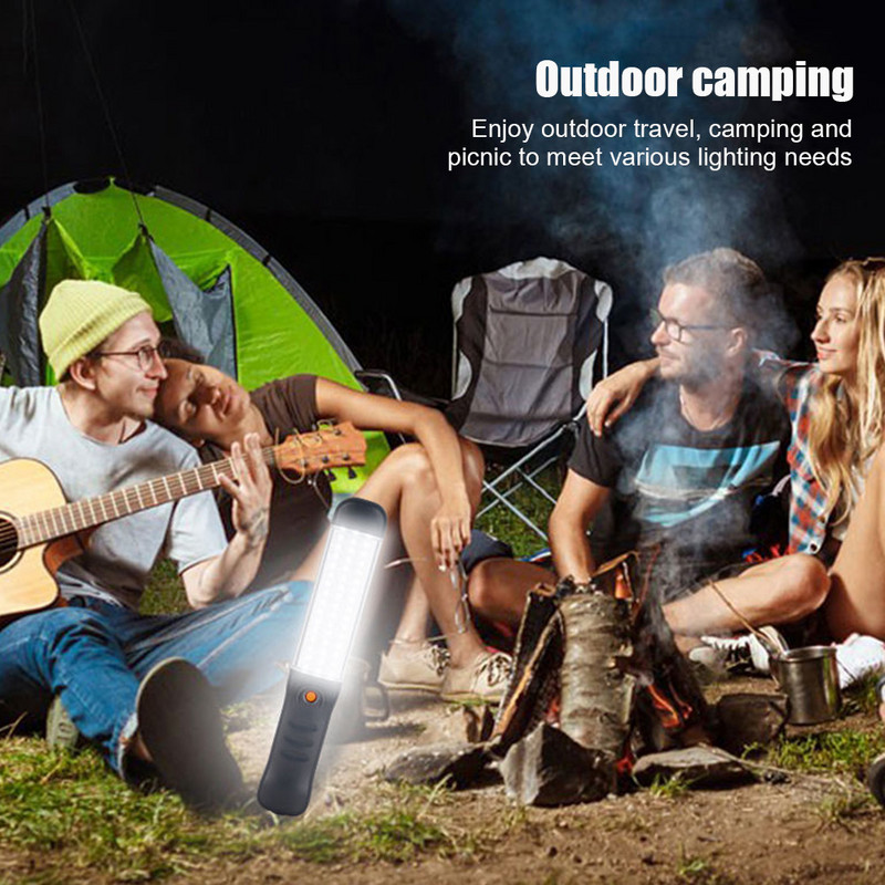 45 LED darbinė lemputė Galingas stovyklavimo žibinto prožektorius USB įkraunamas žibintuvėlis su kabliu vandeniui atspariais remonto žibintais