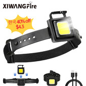 Többfunkciós fejlámpa eltávolítható mini zseblámpa, újratölthető, beépített akkumulátoros vízálló fényszóró éjszakai kempingezéshez