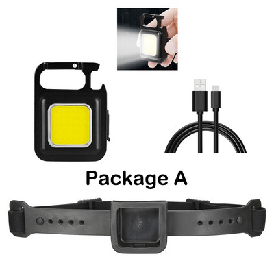 Többfunkciós fejlámpa eltávolítható mini zseblámpa, újratölthető, beépített akkumulátoros vízálló fényszóró éjszakai kempingezéshez