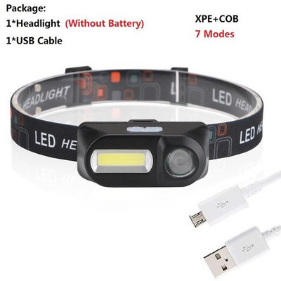 6000 lumeni far cu LED-uri 6 moduri XPE + COB far cap lanternă lanterna cap cu baterie 18650 pentru pescuit vânătoare