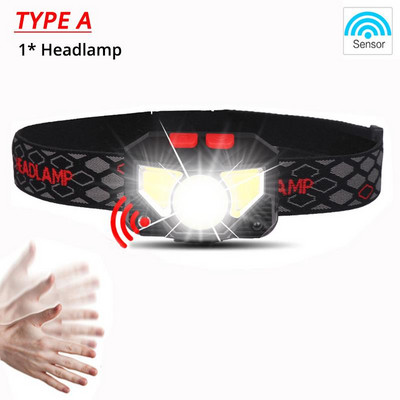 Szuperfényes kihangosító LED-es fejlámpa mozgásérzékelős fejlámpa LED-fényszóró zseblámpa Beépített induktív akkumulátor hordozható dobozzal