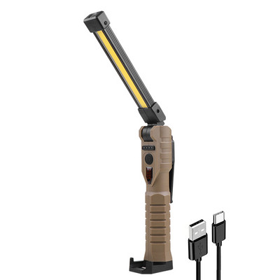 Rankinis 400 liumenų C tipo USB įkraunamas žibintuvėlis, skirtas lauko automobilių remontui, darbo lemputė su galios indikatoriumi