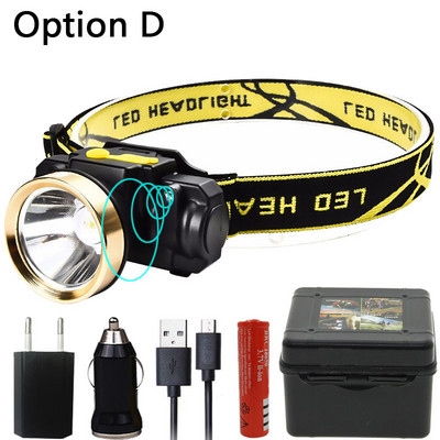 Litwod Z209010 LED čelovka s pohybovým infračerveným senzorom, čelovka, nabíjateľná baterka, čelovka, poľovnícka lampa