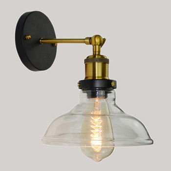 Скандинавска светодиодна стенна лампа Vintage Glass Loft Ретро индустриално осветително тяло Аплик Aisel Декоративни светлини в коридора за нощни барове