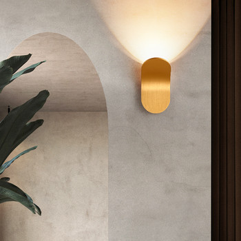 Модерни вътрешни златни стенни аплици Светодиодни скандинавски модни нощни лампи за спалня Осветление за коридор Декоративно осветително тяло