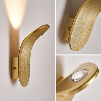 Модерни вътрешни златни стенни аплици Светодиодни скандинавски модни нощни лампи за спалня Осветление за коридор Декоративно осветително тяло