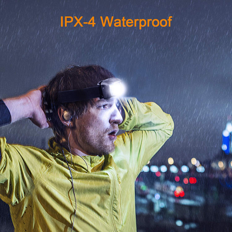 Újratölthető LED-es fényszóró Indukciós kapcsolós fényszóró Piros fény + Fehér fény Használható horgászathoz, kerékpározáshoz, kalandozáshoz stb.