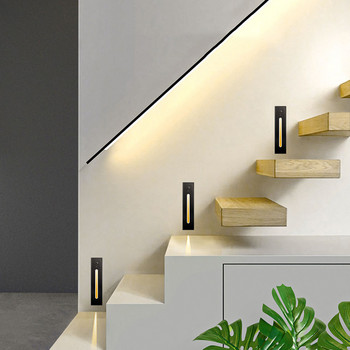 PIR сензор за движение + светлинен сензор Вградена LED светлина за стъпала 3W алуминиеви стъпала Стълба Пътека Коридор Стълбище Стенна лампа