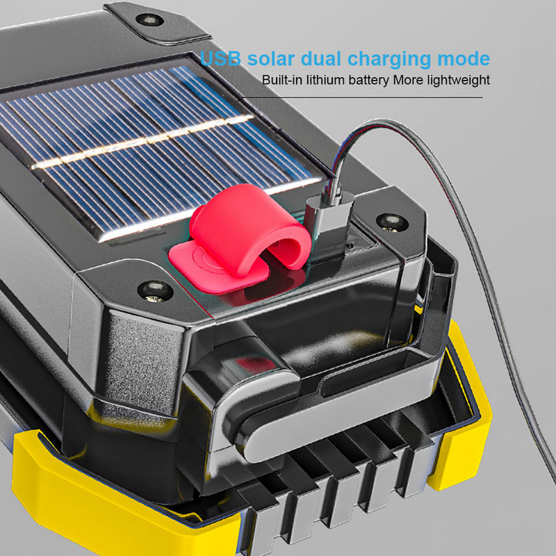 800 W nešiojamieji LED saulės žibintai Super ryškus darbinis žibintas USB įkraunamas prožektorius lauko maitinimo banko žibintuvėlis stovyklavimo remonto lempa