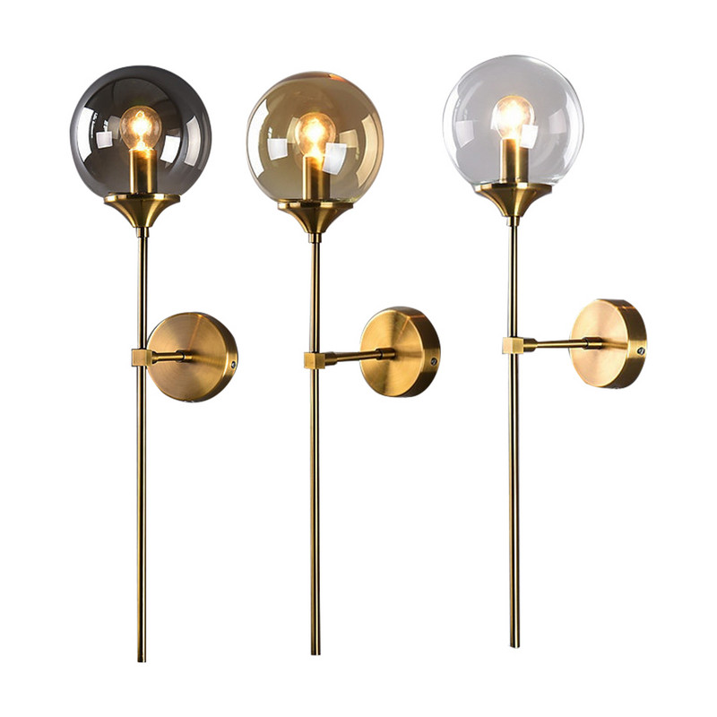 Lampă de perete nordică modernă din sticlă, cu LED-uri, pentru bucătărie, baie, oglindă, iluminat interioară, corpuri de iluminat, decor acasă, E14