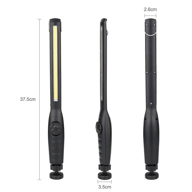 Patikimas prožektorius COB LED darbo šviesos mechaninis tikrinimo žibintuvėlis žibintuvėlis USB įkraunama lauko lempa juoda spalva