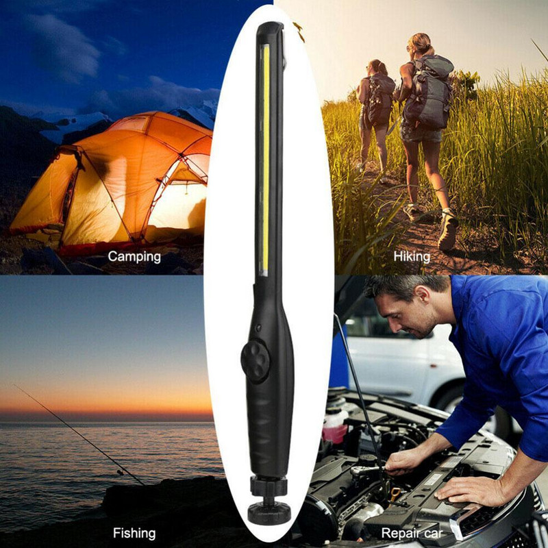 Patikimas prožektorius COB LED darbo šviesos mechaninis tikrinimo žibintuvėlis žibintuvėlis USB įkraunama lauko lempa juoda spalva