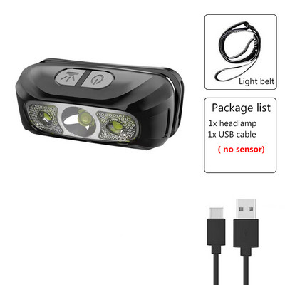 Mini lanternă reîncărcabilă cu senzor puternic Pescuit Camping USB Lanternă COB LED Lampă frontală Lanternă Lanternă frontală