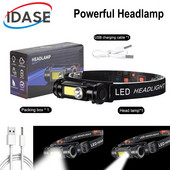 Erőteljes LED-es fényszóró 2 üzemmódban XPE+COB fényszórófej zseblámpa Zseblámpa Beépített elemes fejlámpa horgászathoz