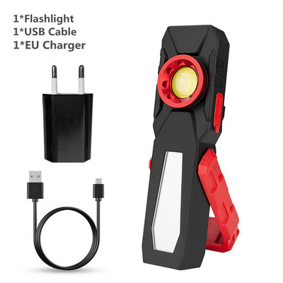 Mágneses COB LED munkalámpa USB töltő zseblámpa ellenőrző lámpa praktikus zseblámpa hordozható lámpás horoggal, mobil tápegységgel