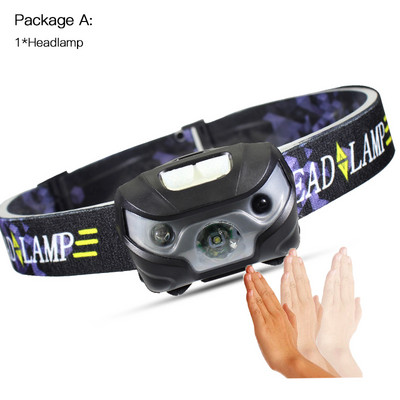 Super jasný MINI LED čelovka so vstavanou batériou, indukčným senzorom, nabíjateľná cez USB, 6000LM, 5 režimov LED svetlometu na beh vonku