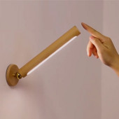 Fa beltéri fali lámpa USB töltés 360°-ban forgatható, állítható fényerősségű fali lámpák Érintőkapcsoló Folyosó Fali dekoráció Éjszakai lámpa