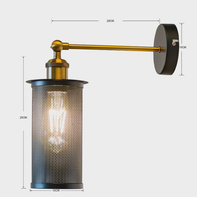 American Country Retro Industrial Wind Lampă de perete Restaurant Bar Fier Lămpi decorative Cafenea Creativă Lampă de perete Iluminat interior