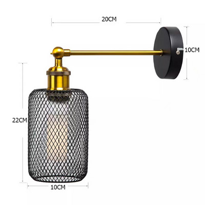 American Country Retro Industrial Wind Lampă de perete Restaurant Bar Fier Lămpi decorative Cafenea Creativă Lampă de perete Iluminat interior