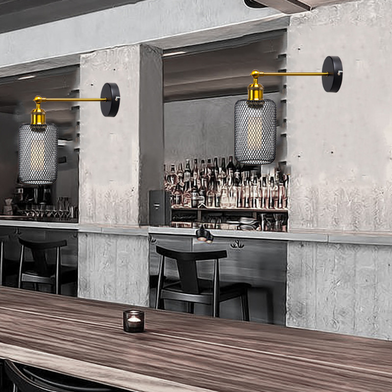 American Country Retro Industrial Wind Lampă de perete Restaurant Bar Fier Lămpi decorative Cafenea Creativă Lampă de perete Iluminat interior