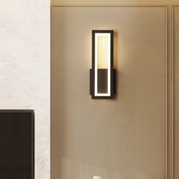 Модерни минималистични стенни лампи Всекидневна Спалня Нощно шкафче 16W AC96V-260V LED аплик черно бяло Лампа Декорация за осветление на пътеката