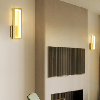 Μοντέρνα μινιμαλιστικά φωτιστικά τοίχου Σαλόνι Υπνοδωμάτιο κομοδίνο 16W AC96V-260V Απλίκα LED μαύρη άσπρη Φωτιστικό Διάδρομος Φωτισμός διακόσμηση