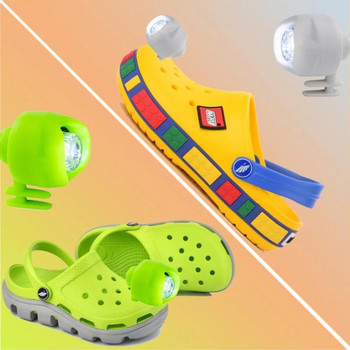 10 τμχ Προβολείς για Crocs Μικρά φώτα LED Φακός παπουτσιών Crocs για υπαίθριο κάμπινγκ Πεζοπορία στο σκοτάδι Διακόσμηση Αστείο παπούτσι